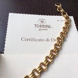 18KT 1990's TORRINI gioielli Firenze Yellow Gold Bracelet Chain made in Italy